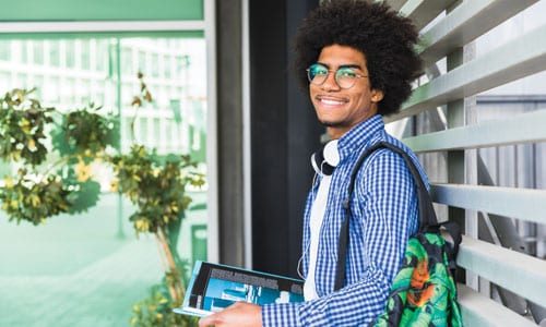 CollegePlanning Young man with school book